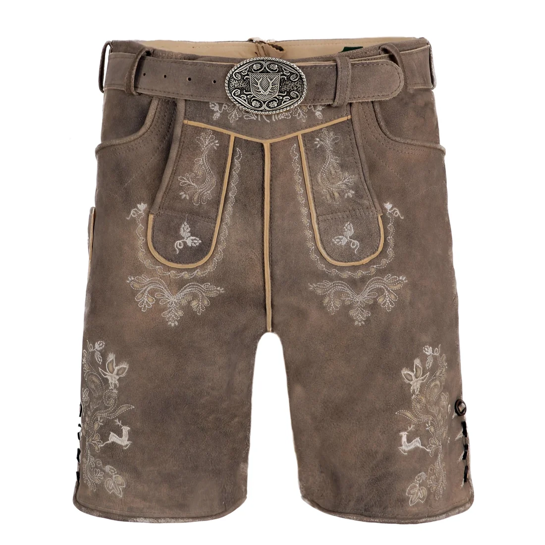 Oktoberfest Attires' Light Brown Bavarian Lederhosen