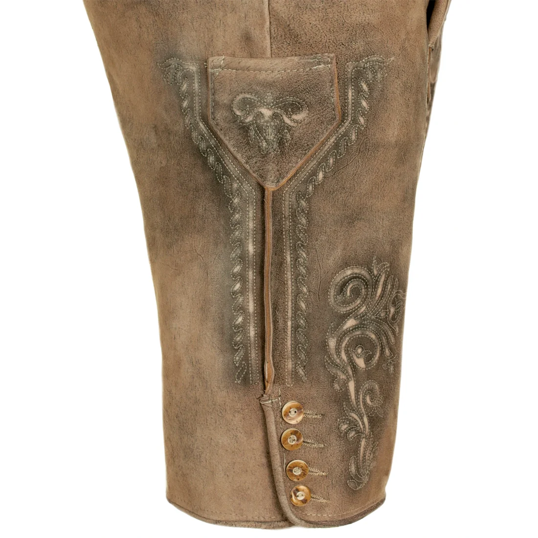 Premium Goat Suede Bavarian Lederhosen Desert Sandy Color