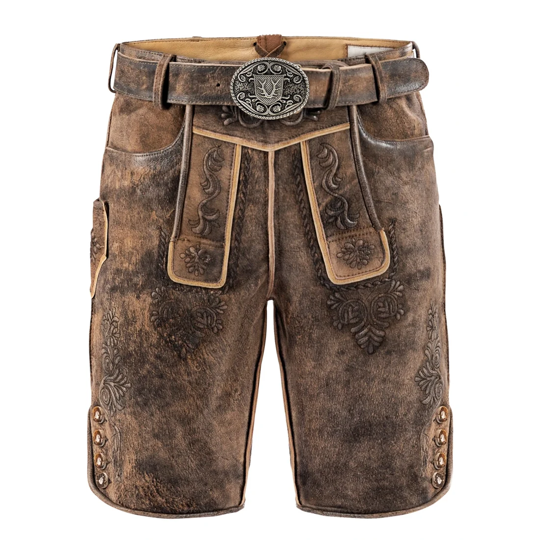 Smoky Brown Goat Suede Leather Bavarian Lederhosen