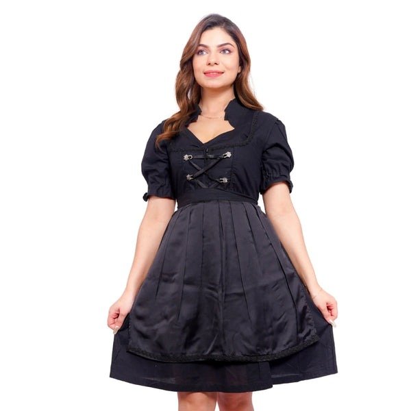 Classic Black Goat Suede Leather Bavarian Lederhosen Dirndl