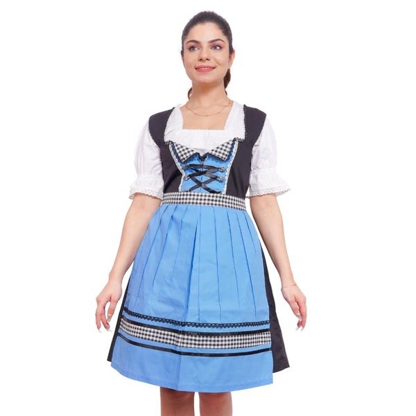 Classic Blue Goat Suede Leather Bavarian Lederhosen Dirndl