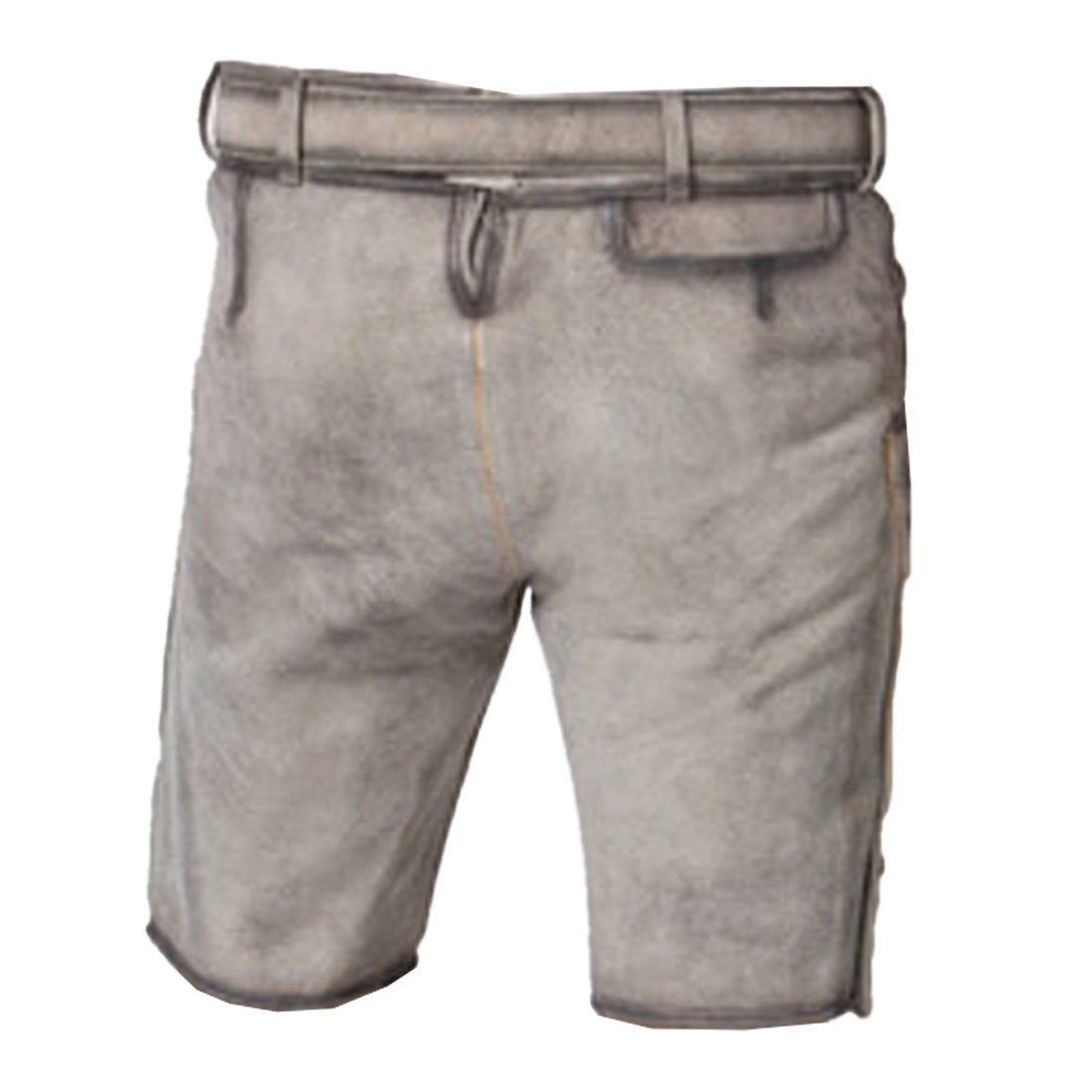 Smoky Grey Goat Suede Leather Bavarian Lederhosen Shorts
