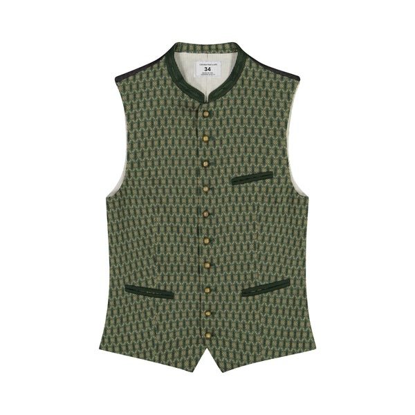 Bold Green Goat Suede Trachten Vest