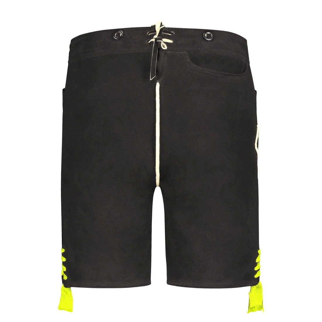 Jet Black Goat Suede Leather Bavarian Lederhosen Shorts