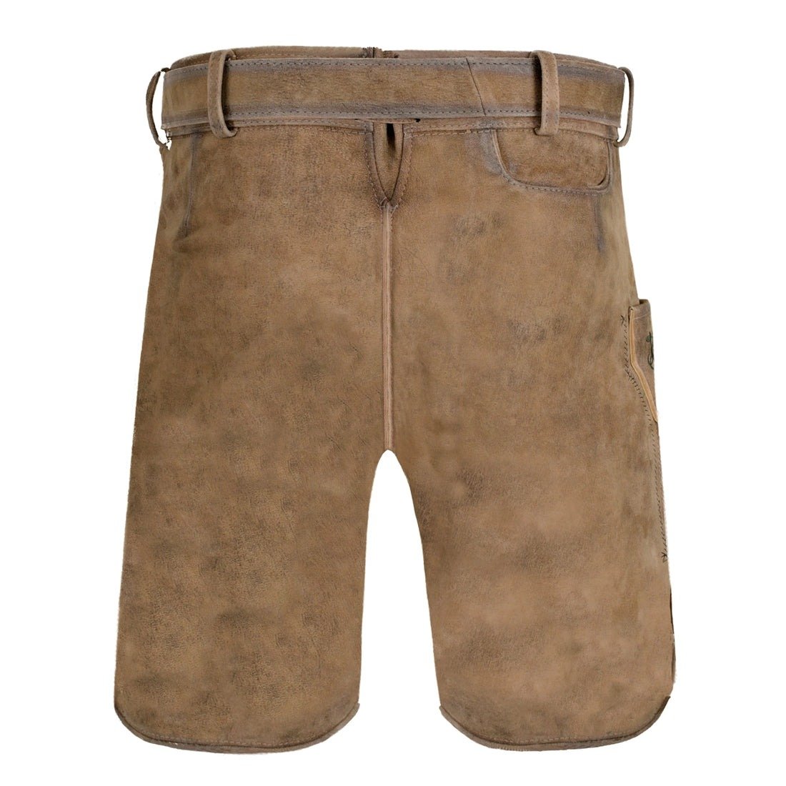 Sandy Desert Goat Suede Leather Bavarian Lederhosen Shorts