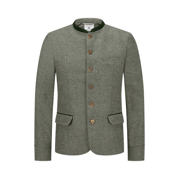 Grey Charcoal Leather Bavarian Trachten Jacket