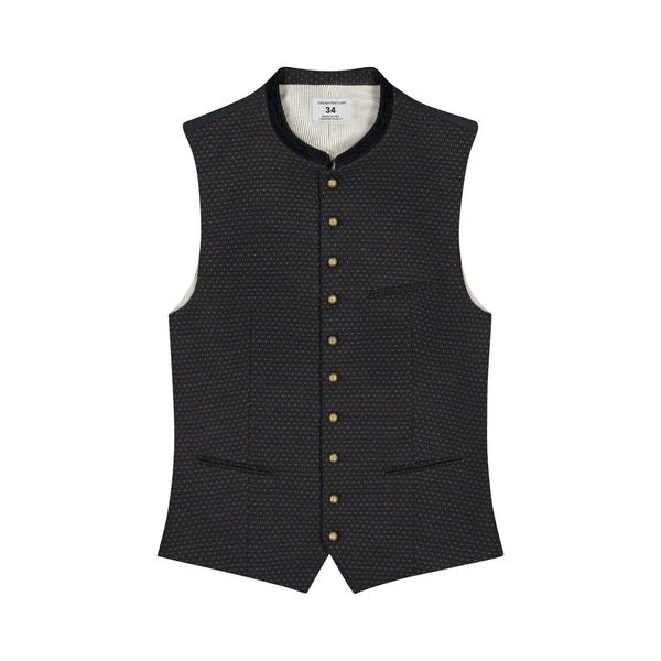 Classic Black Goat Suede Trachten Vest