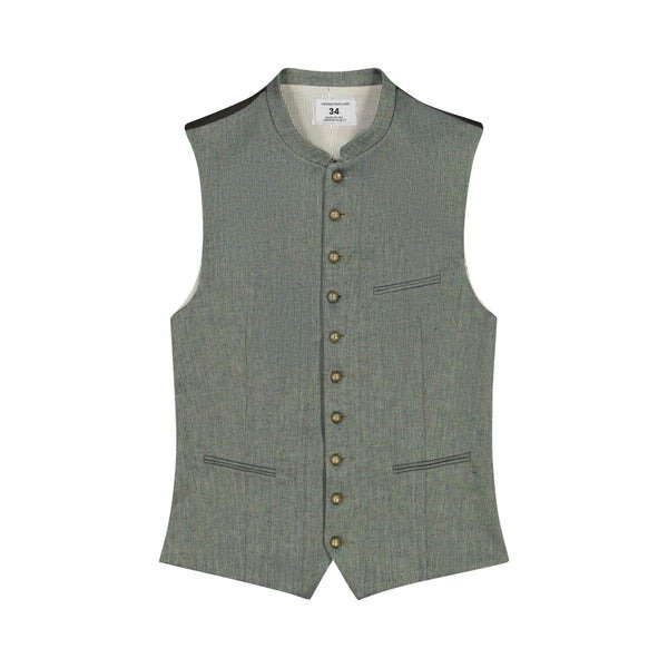 Sleek Grey Goat Suede Trachten Vest