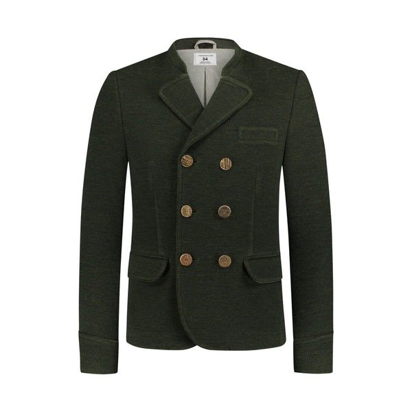 Army Green Fabric Bavarian Trachten Jacket