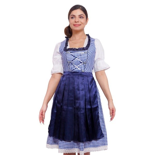 Soft Blue Goat Suede Leather Bavarian Lederhosen Dirndl