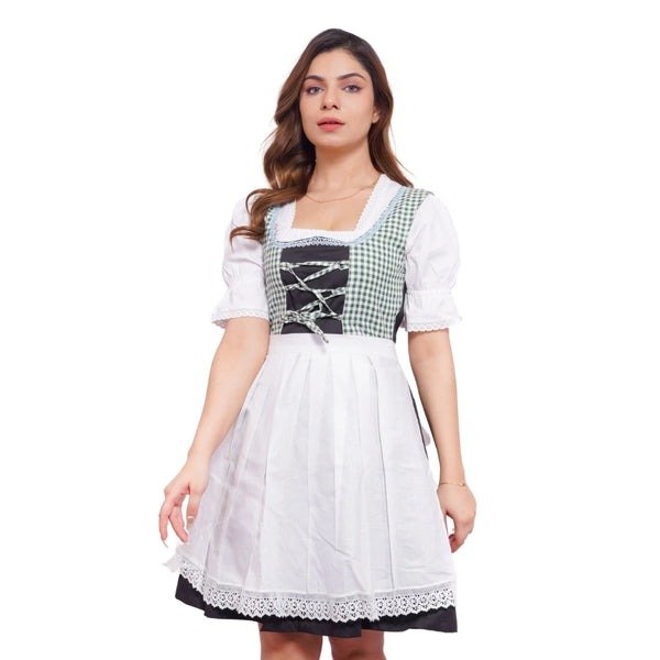 Buy Green White Goat Suede Leather Bavarian Lederhosen Dirndl online