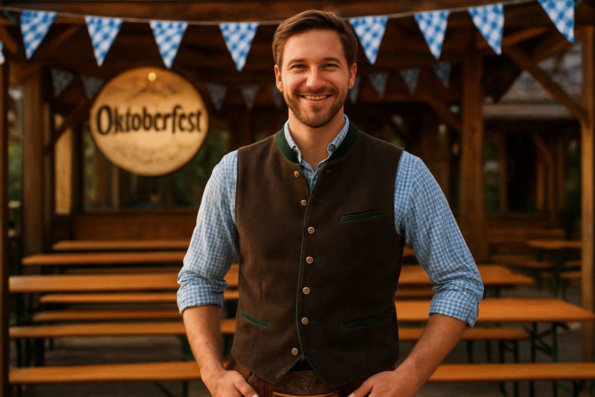 Trachten Vest for Men in Oktoberfest