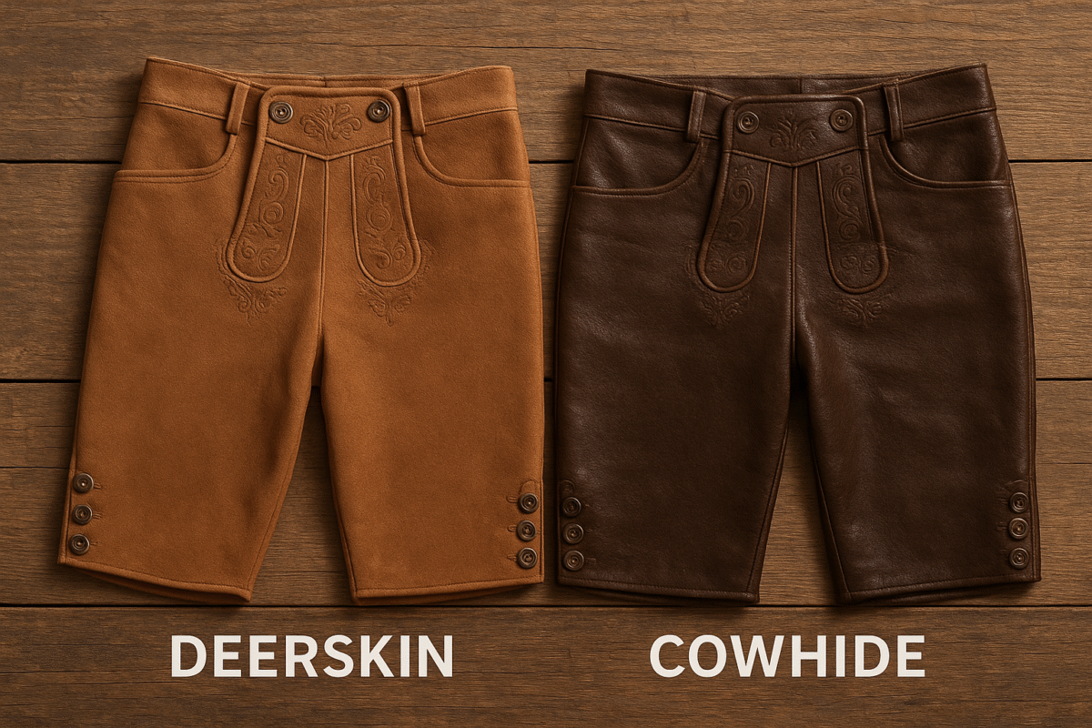 deerskin vs cowhide Lederhosen
